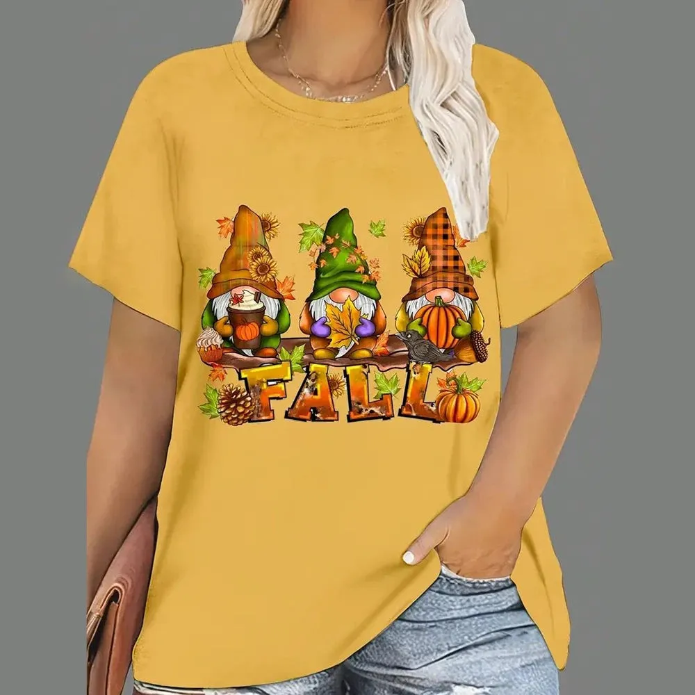 1 - WC - Women's Holiday Tee: "Merry and Bright" Santa design, casual oversized fit