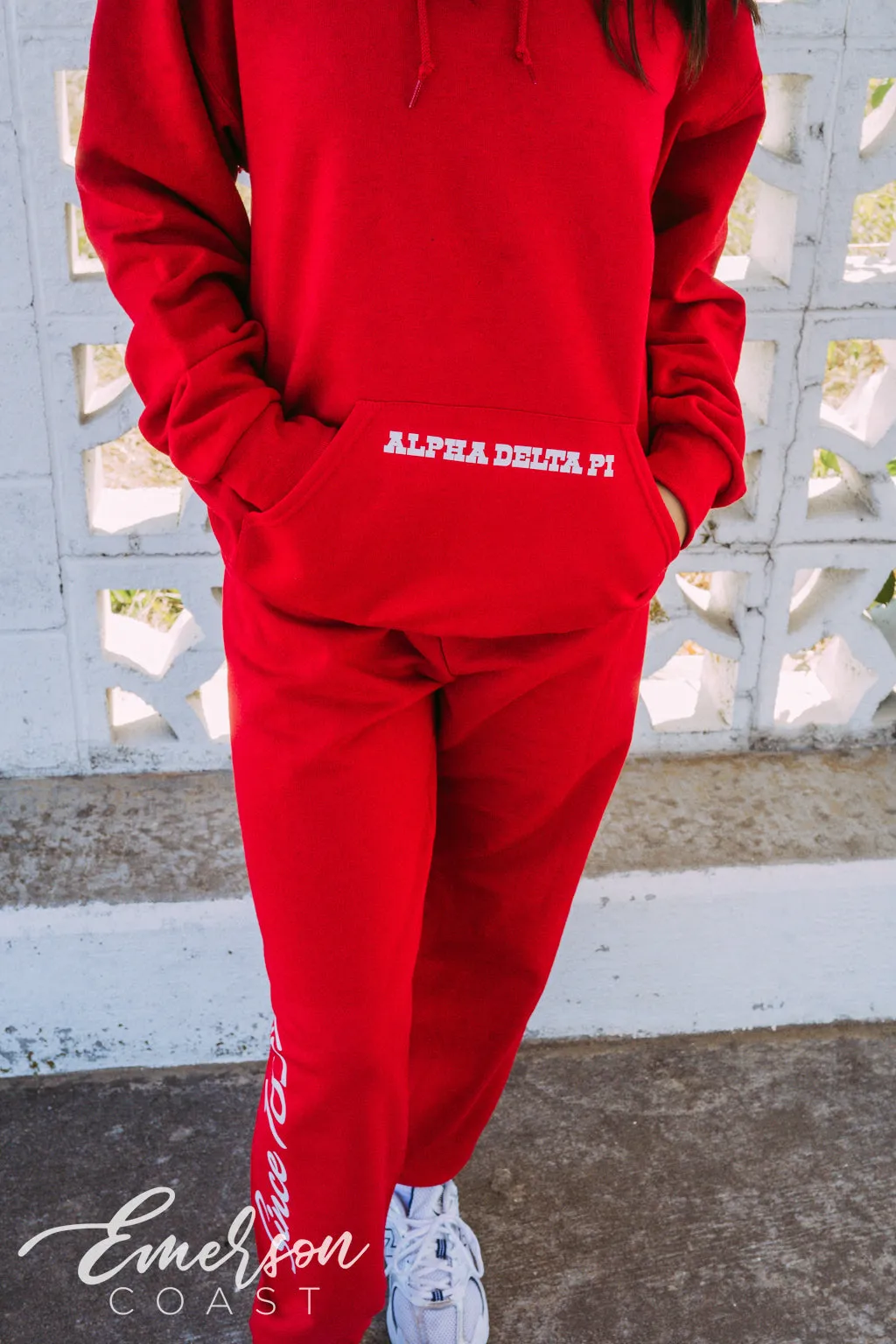 Alpha Delta Pi Hot Red Hoodie and Jogger Set