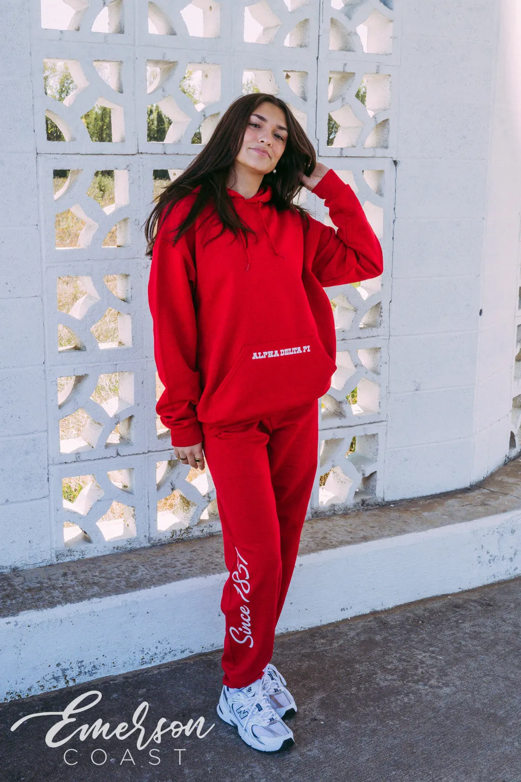 Alpha Delta Pi Hot Red Hoodie and Jogger Set