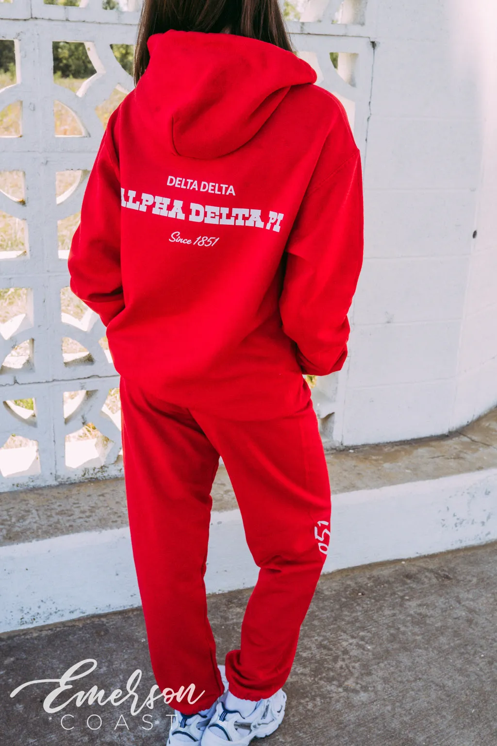 Alpha Delta Pi Hot Red Hoodie and Jogger Set