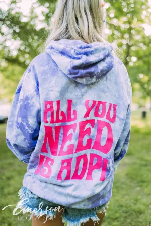 Alpha Delta Pi PR Purple Tie Dye Hoodie