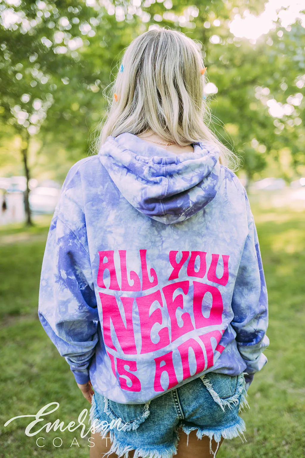 Alpha Delta Pi PR Purple Tie Dye Hoodie