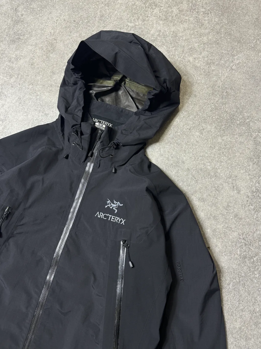 Arc'teryx Black GORE-TEX Hooded Full Zip Jacket