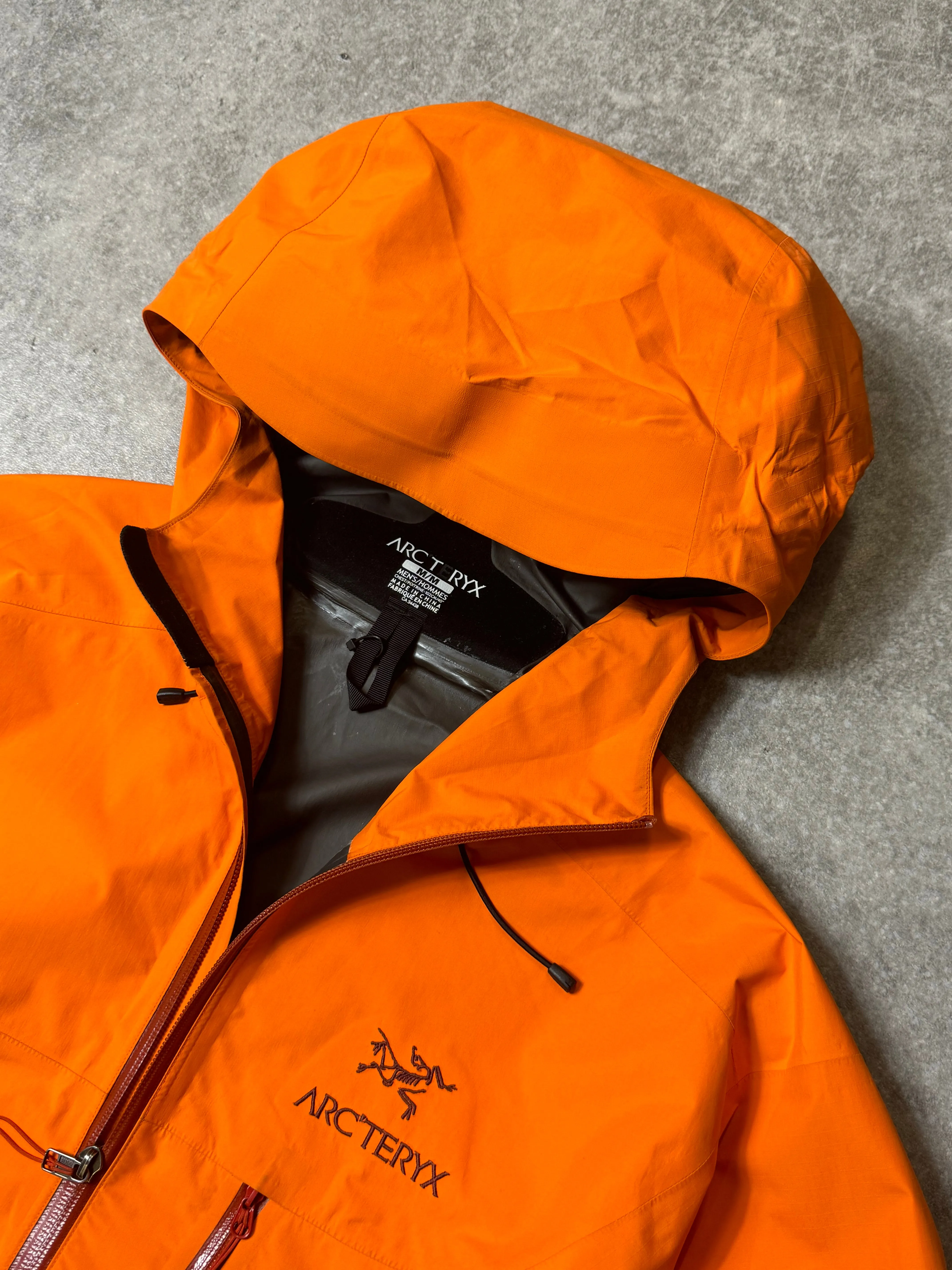 Arc'teryx Orange GORE-TEX Hooded Full Zip Jacket