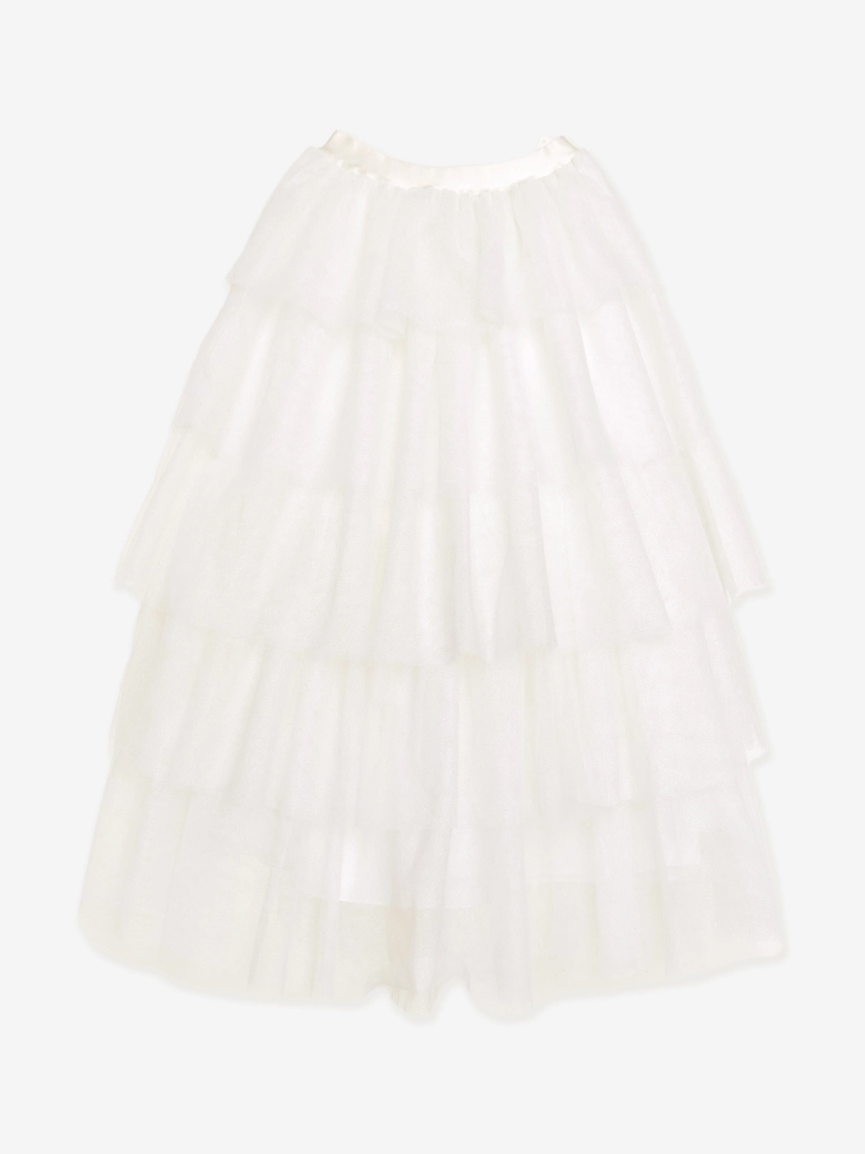 BCBG Girls Glitter Tulle Maxi Skirt in Ivory