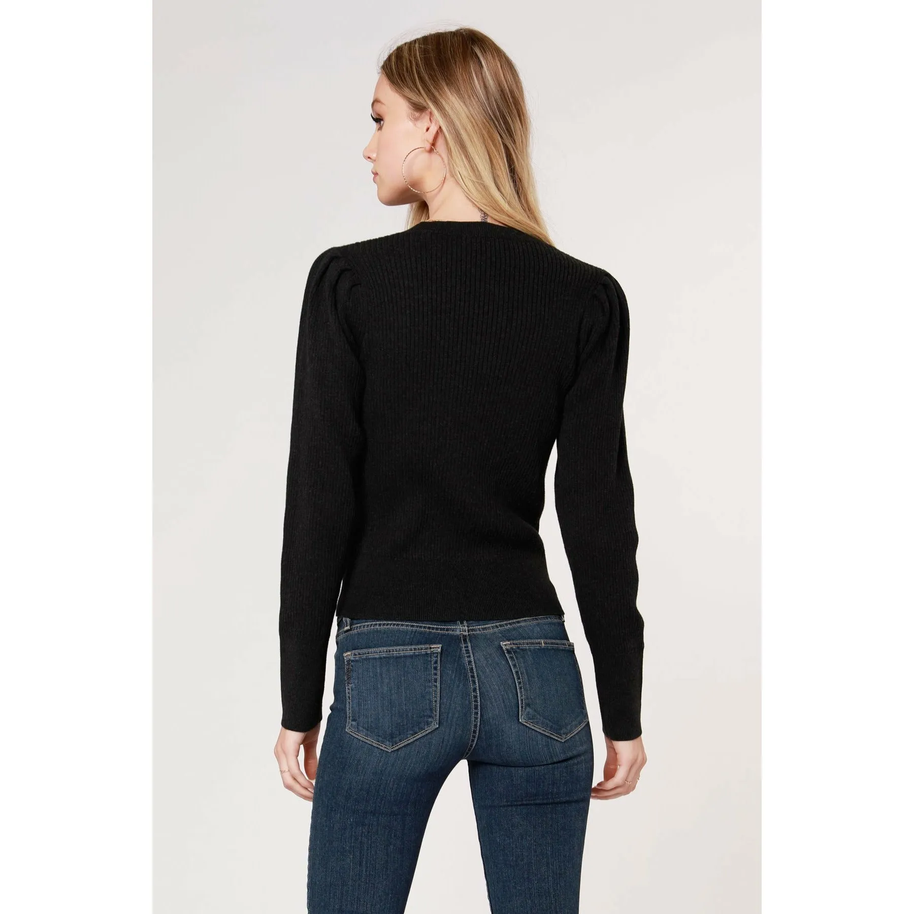 Bishop Pleated Sleeve Sweater