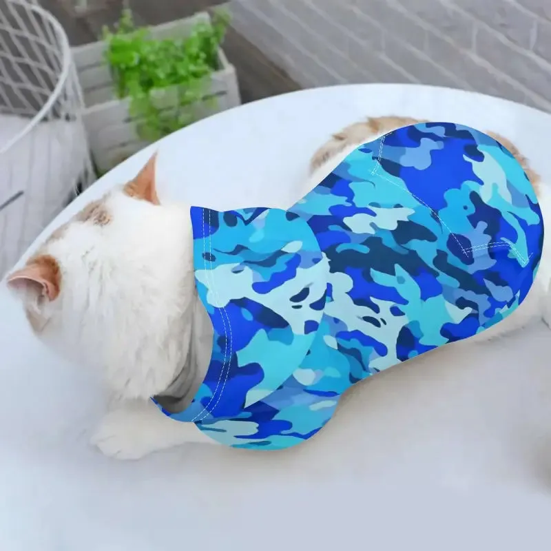 Blue Camo Dog Hoodie for Trendy Pets with Stylish Camouflage Design