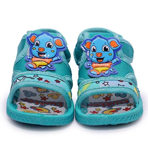 BOOMER CUBS Kids unisex sound Teddy bear walking sandals (Green, 2_years)