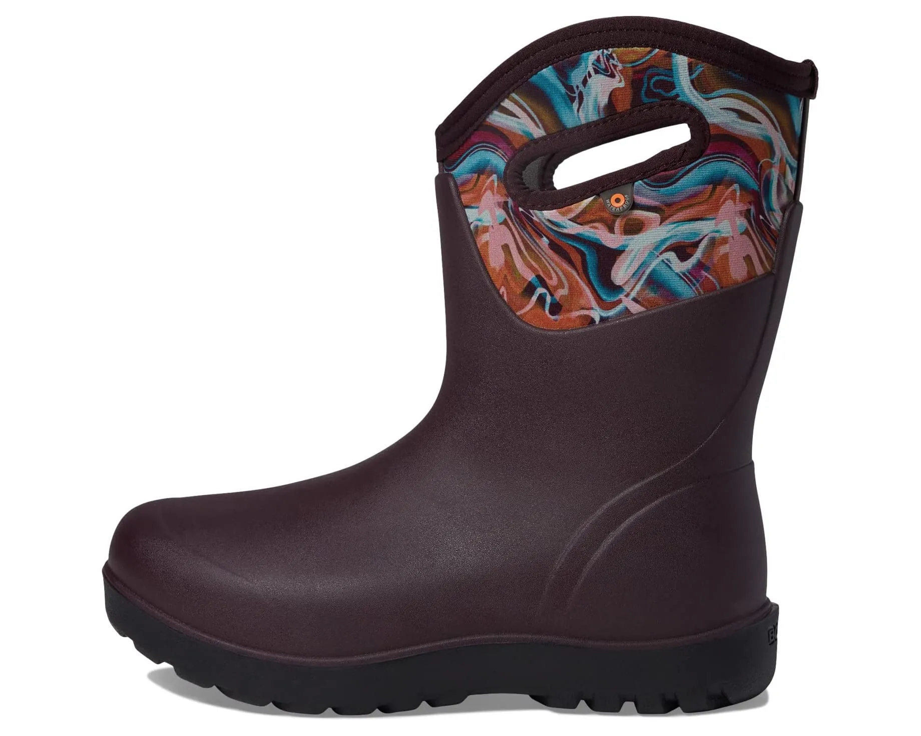 Boots Neo - Classic Mid Glossy Abstract Bogs, burgundy multi