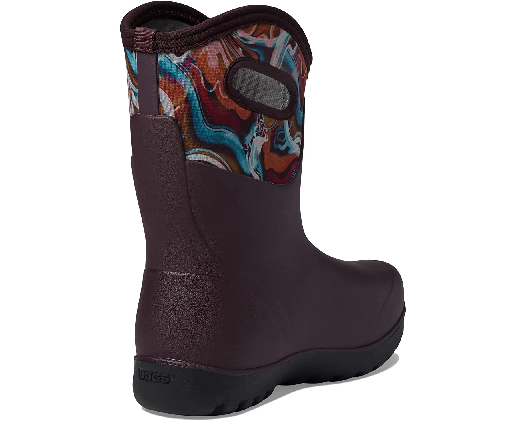 Boots Neo - Classic Mid Glossy Abstract Bogs, burgundy multi