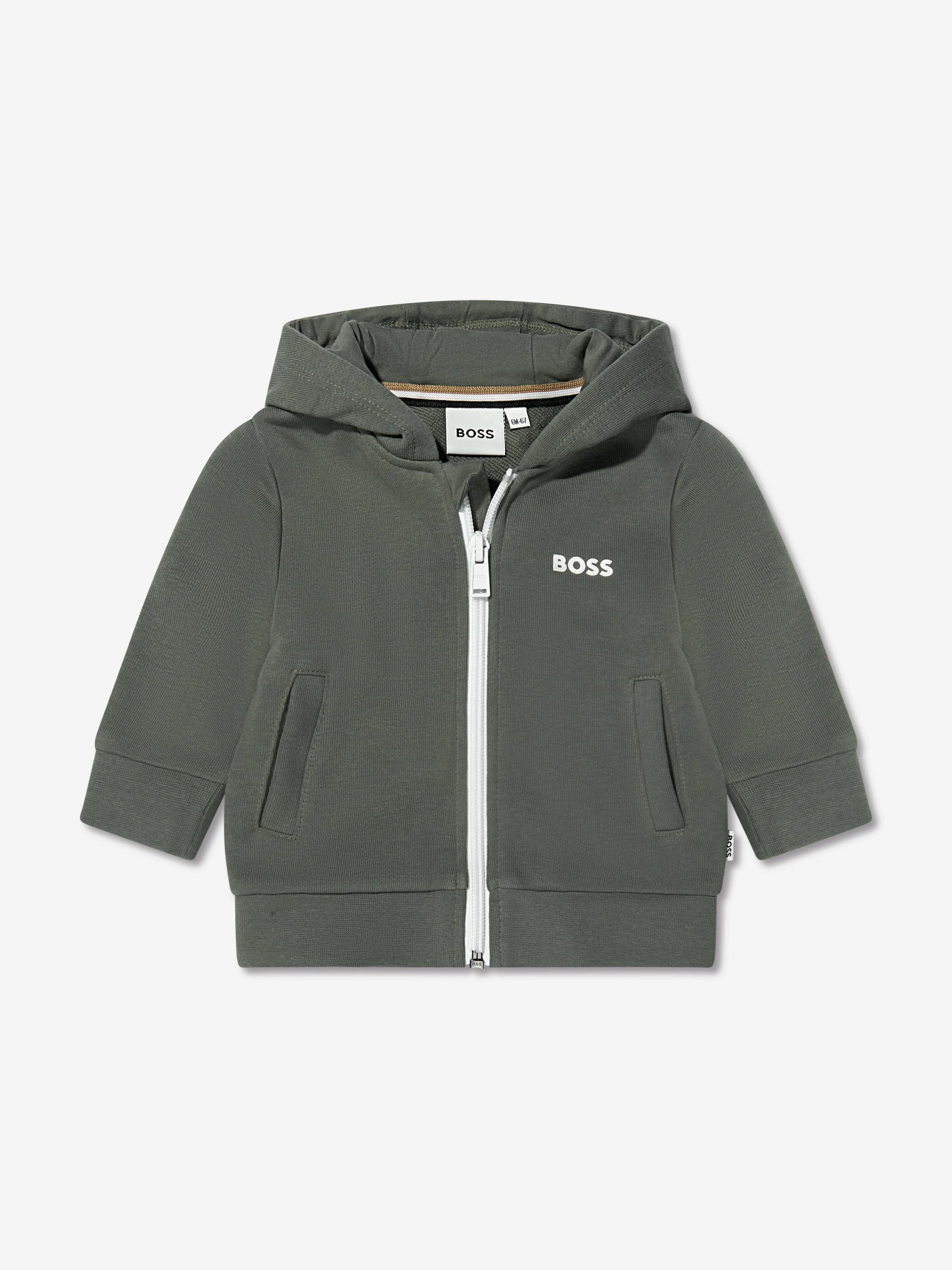 BOSS Baby Boys Zip Up Hoodie In Green