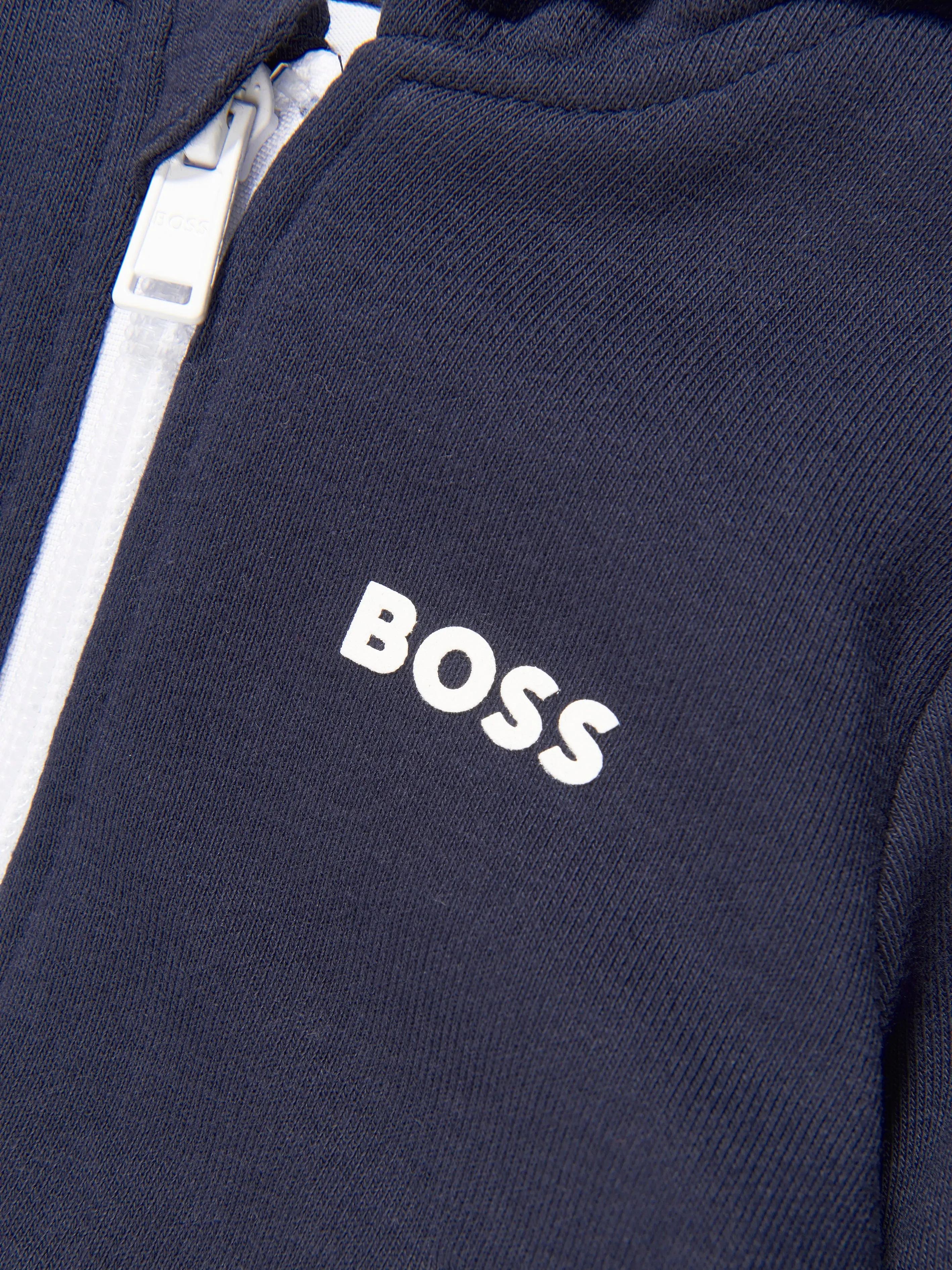 BOSS Baby Boys Zip Up Hoodie In Navy