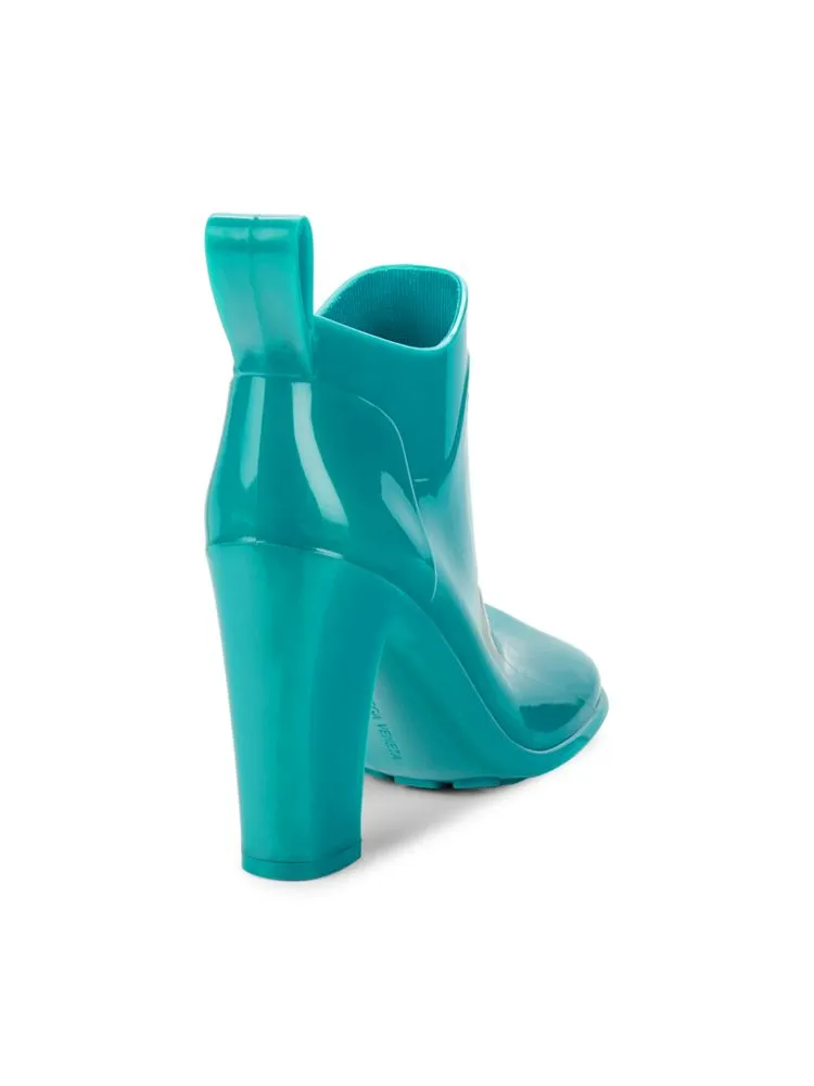 Bottega Veneta glossy faux leather ankle boots, green