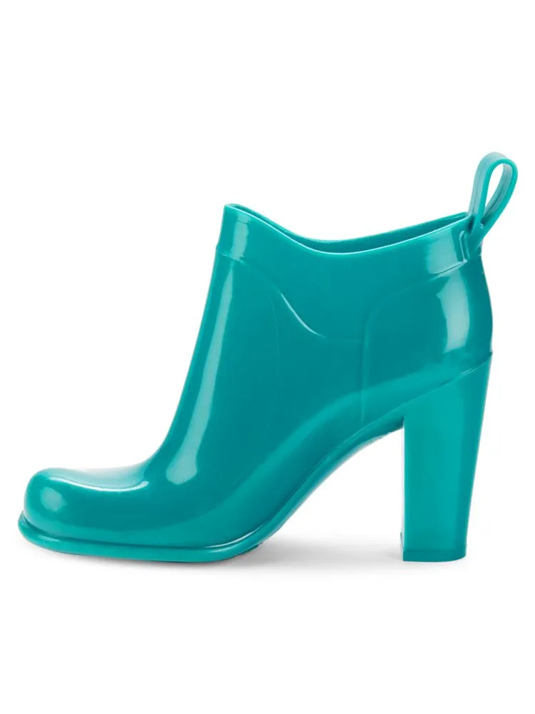 Bottega Veneta glossy faux leather ankle boots, green