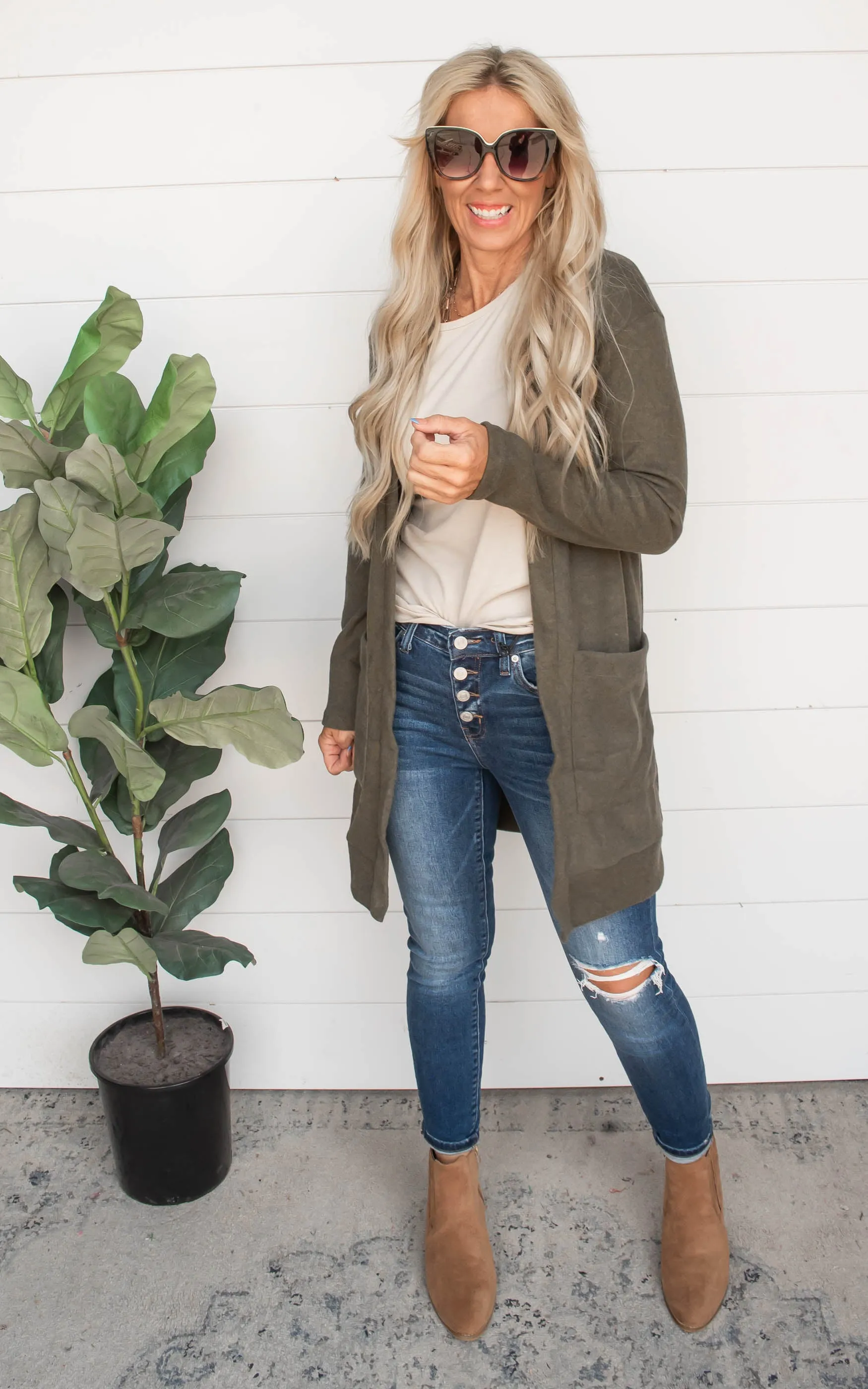 Brushed Knit Long Cardigan - Final Sale