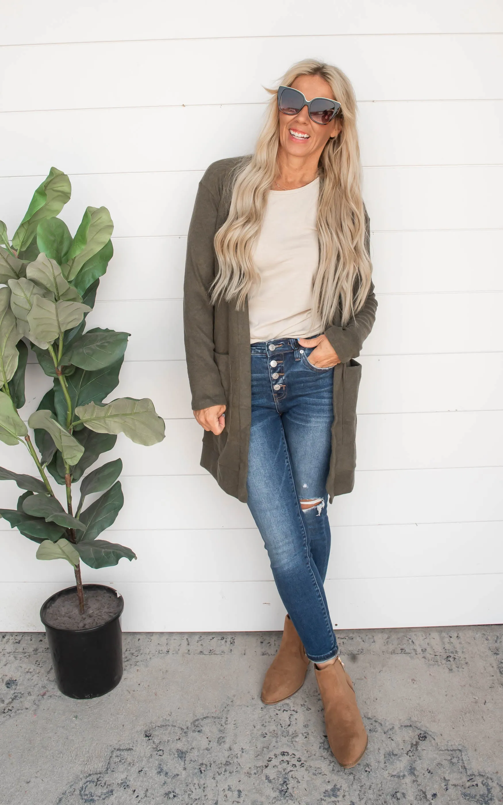 Brushed Knit Long Cardigan - Final Sale