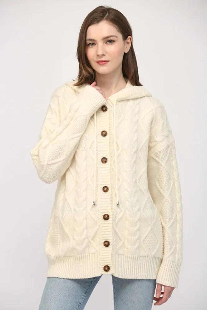 Cable Hoodie Cardigan