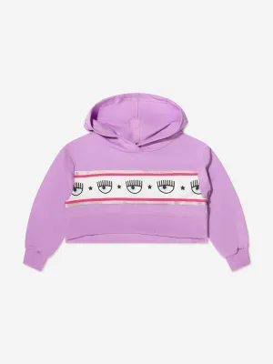 Chiara Ferragni Girls Cropped Logo Hoodie