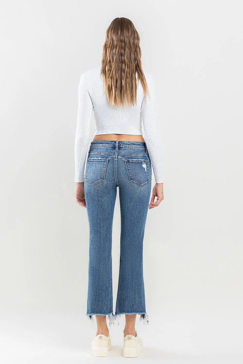 Clara - Mid Rise Frayed Hem Jeans - Lovervet - Exclusively Online