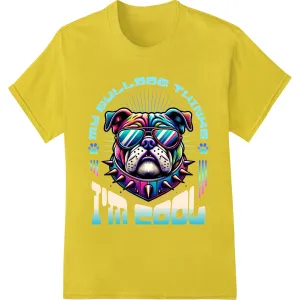 Cool Bulldog Shades: Colorful Dog DTF Print Heat Transfer