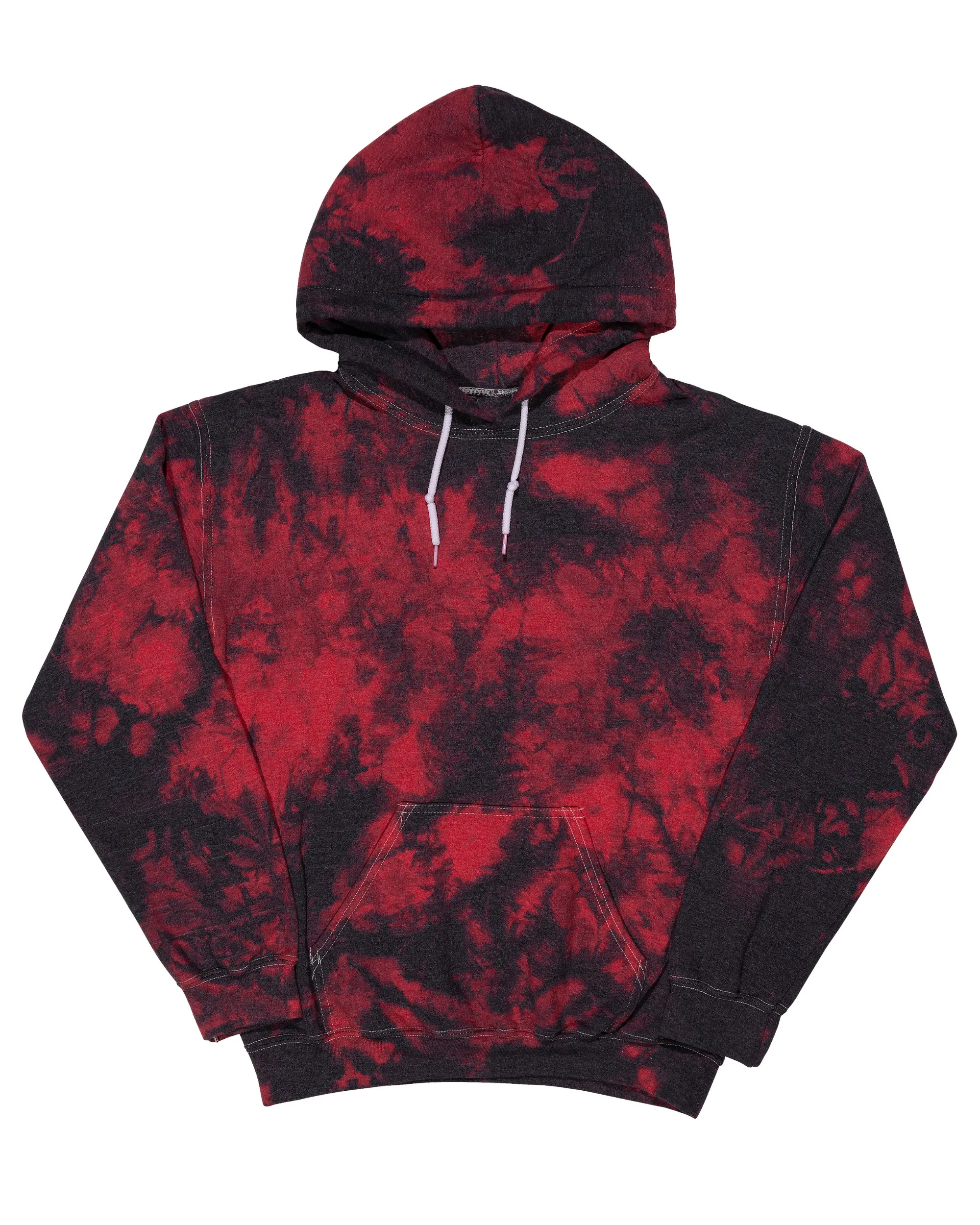 Crystal Dye Essential Fleece Hoodie - Black/Red