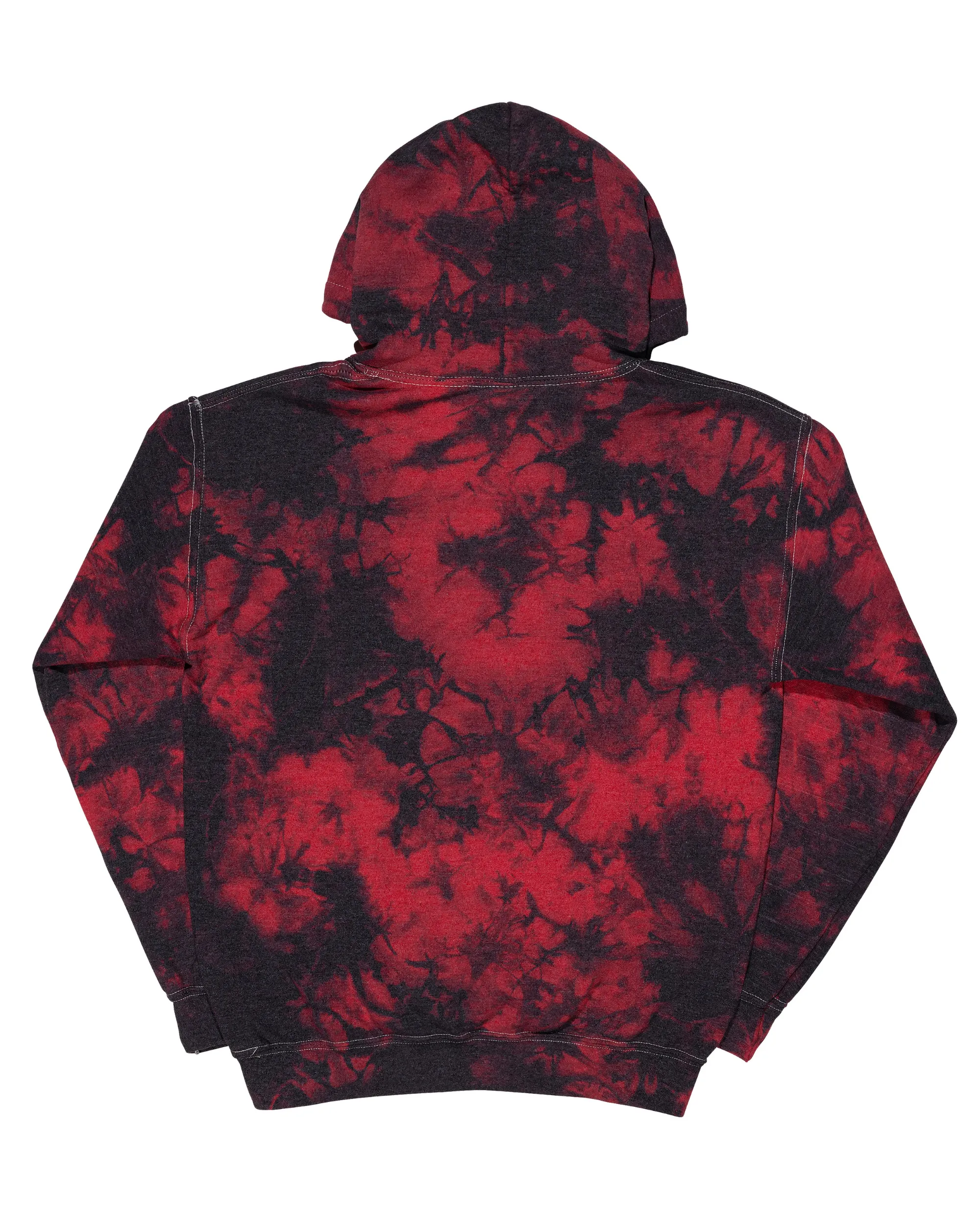 Crystal Dye Essential Fleece Hoodie - Black/Red