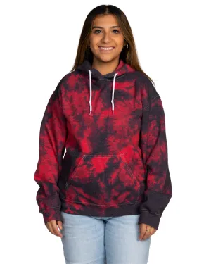 Crystal Dye Essential Fleece Hoodie - Black/Red