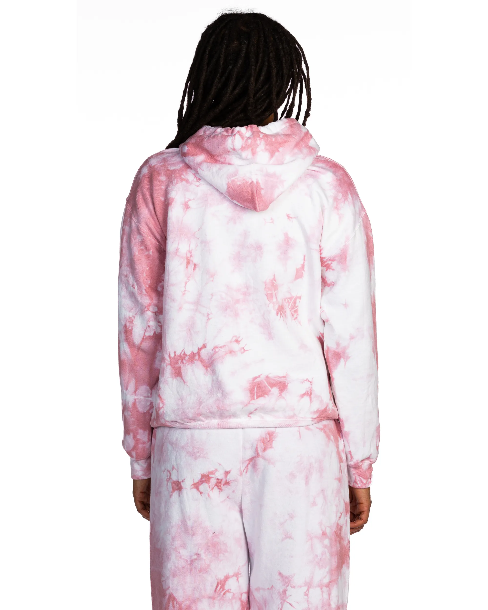 Crystal Dye Essential Fleece Hoodie - Rose