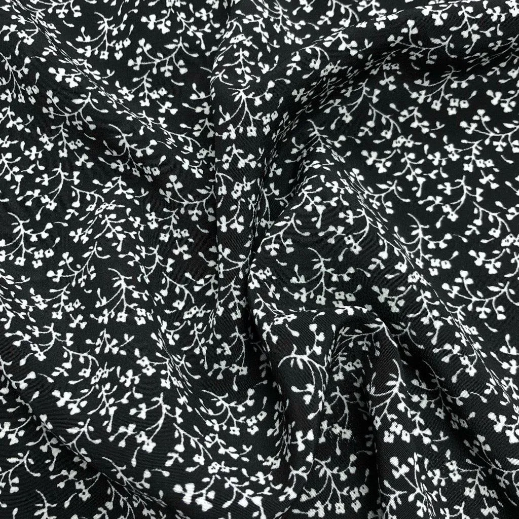 Delicate Vines Polyester Crepe Fabric