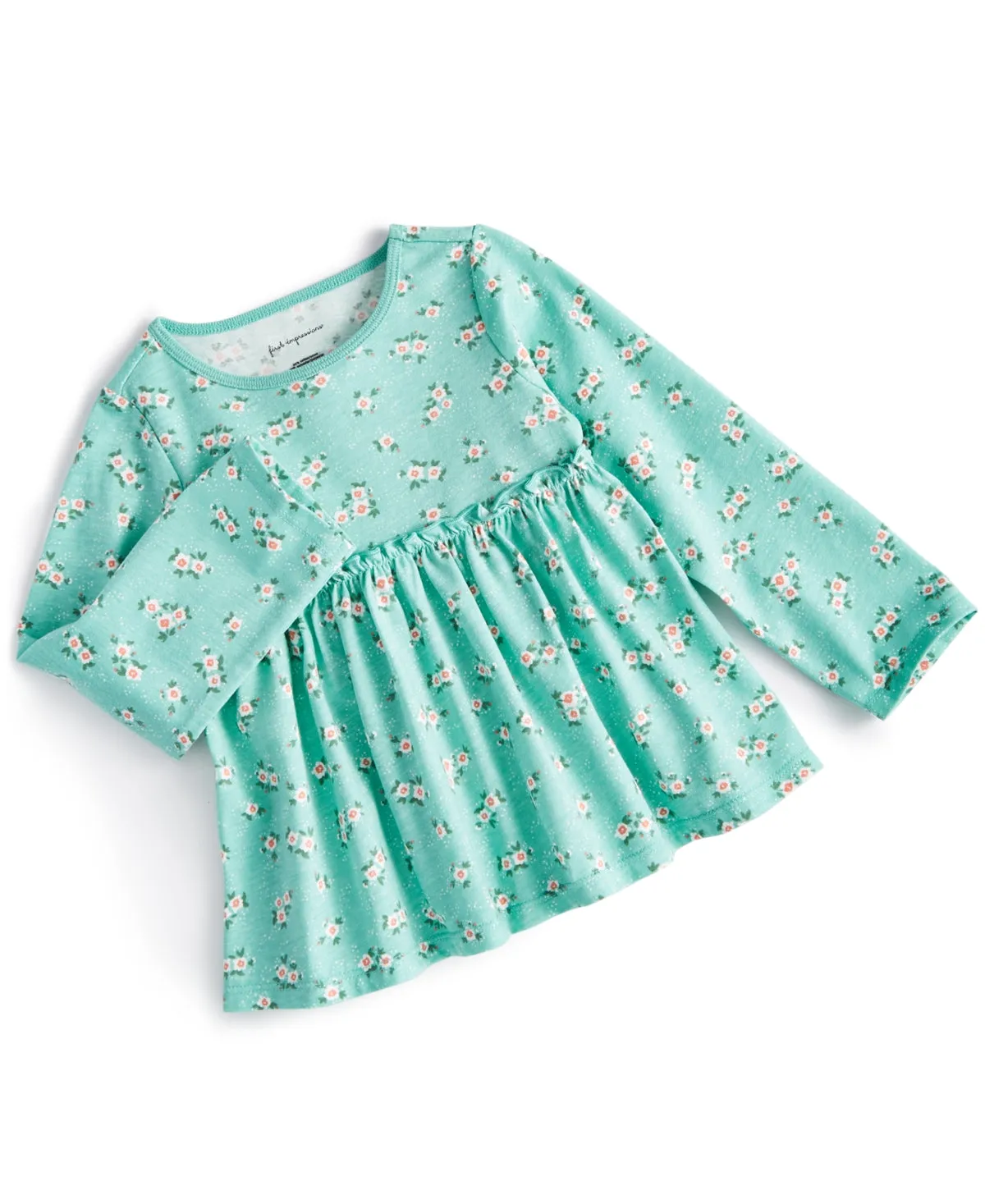 First Impressions Baby Girls Delicate Ditsy Tunic - Porcelain Green