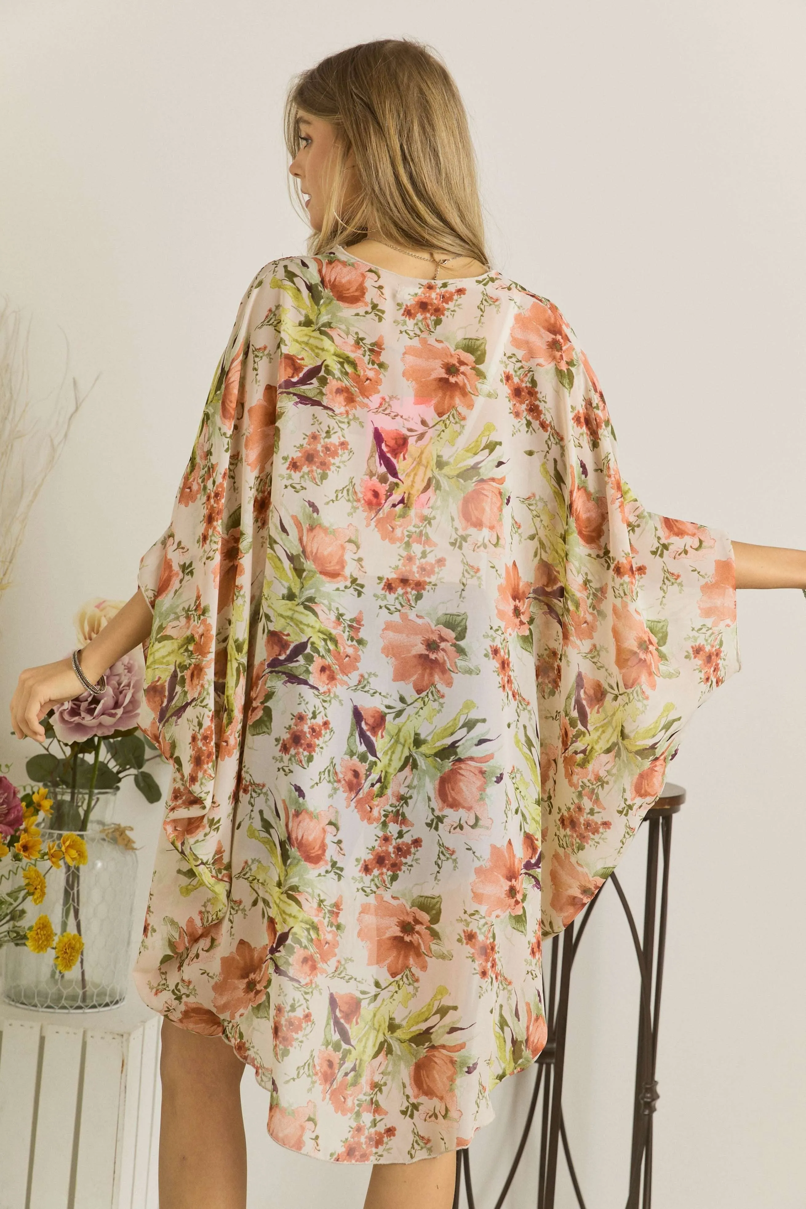 Floral Kimono Cardigan | Elegant Women's Layer (C61)