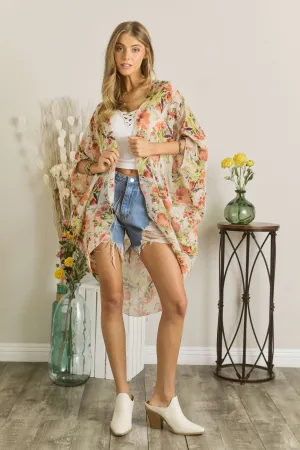 Floral Kimono Cardigan | Elegant Women's Layer (C61)