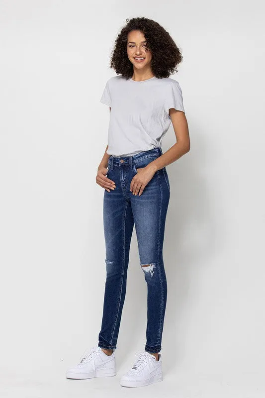 Flying Monkey Mid Rise Ankle Skinny W/Distressed Hem *Online Only*