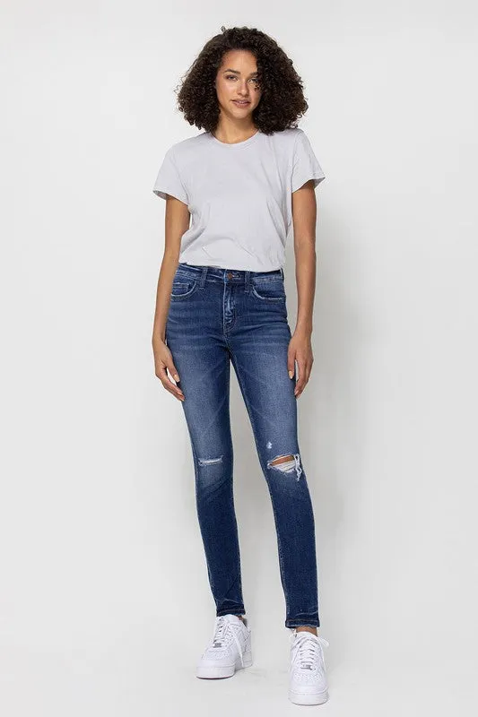 Flying Monkey Mid Rise Ankle Skinny W/Distressed Hem *Online Only*