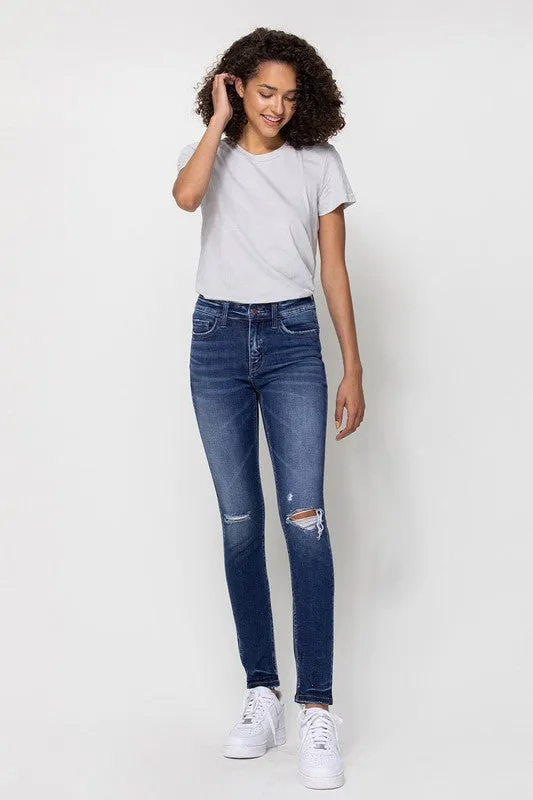 Flying Monkey Mid Rise Ankle Skinny W/Distressed Hem *Online Only*