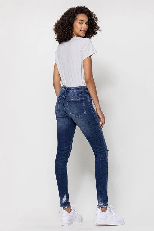 Flying Monkey Mid Rise Ankle Skinny W/Distressed Hem *Online Only*