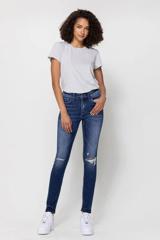 Flying Monkey Mid Rise Ankle Skinny W/Distressed Hem *Online Only*