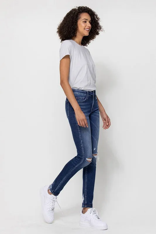 Flying Monkey Mid Rise Ankle Skinny W/Distressed Hem *Online Only*