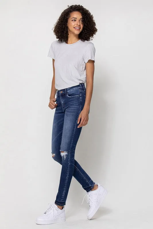 Flying Monkey Mid Rise Ankle Skinny W/Distressed Hem *Online Only*