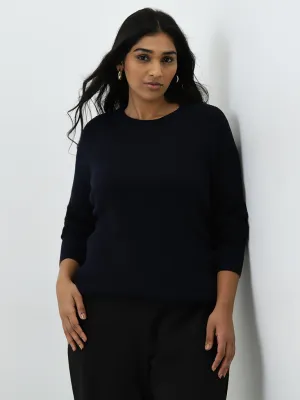 Gia Navy Ribbed Sweater