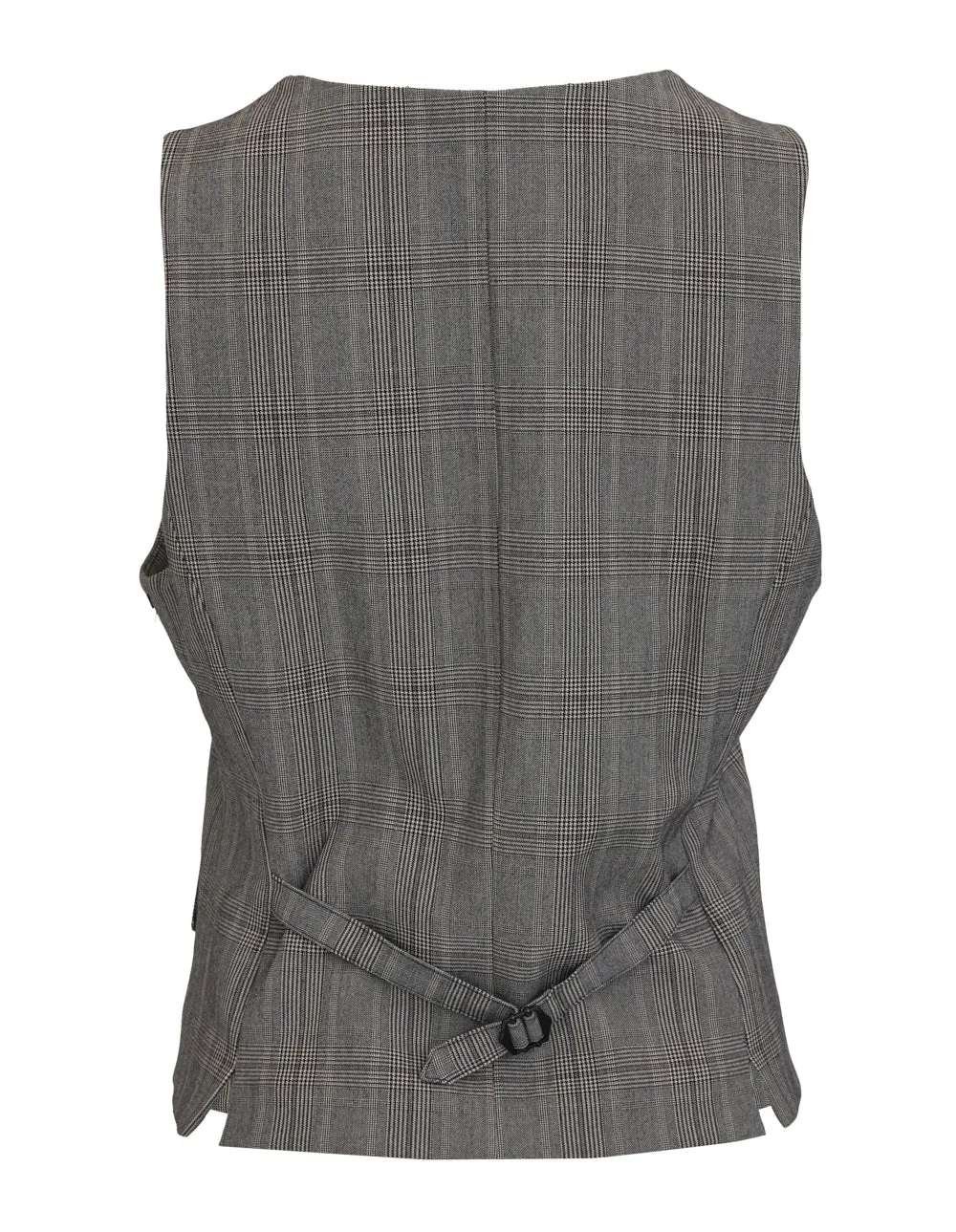 Glen Plaid Button Vest