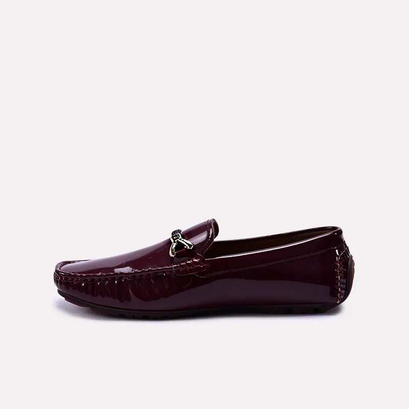 Griffith Maroon Glossy Horsebit Loafers 0130870