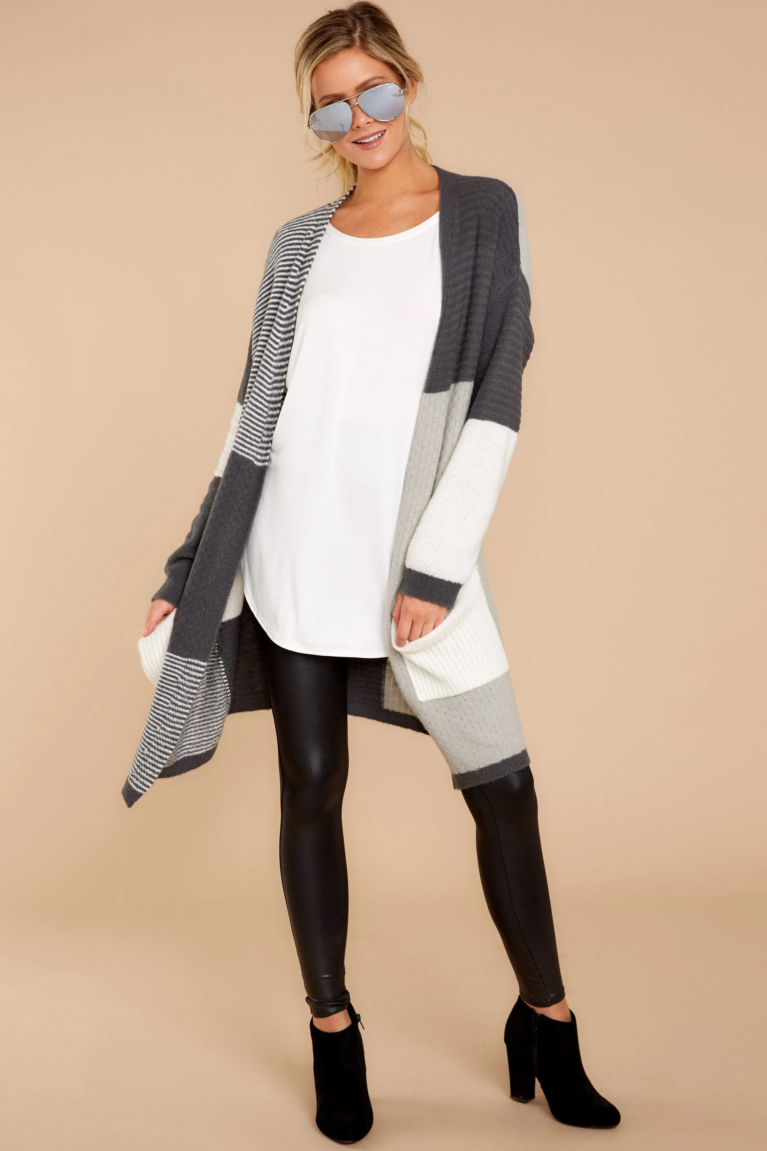 In Your Comfort Zone Grey Multi Cardigan