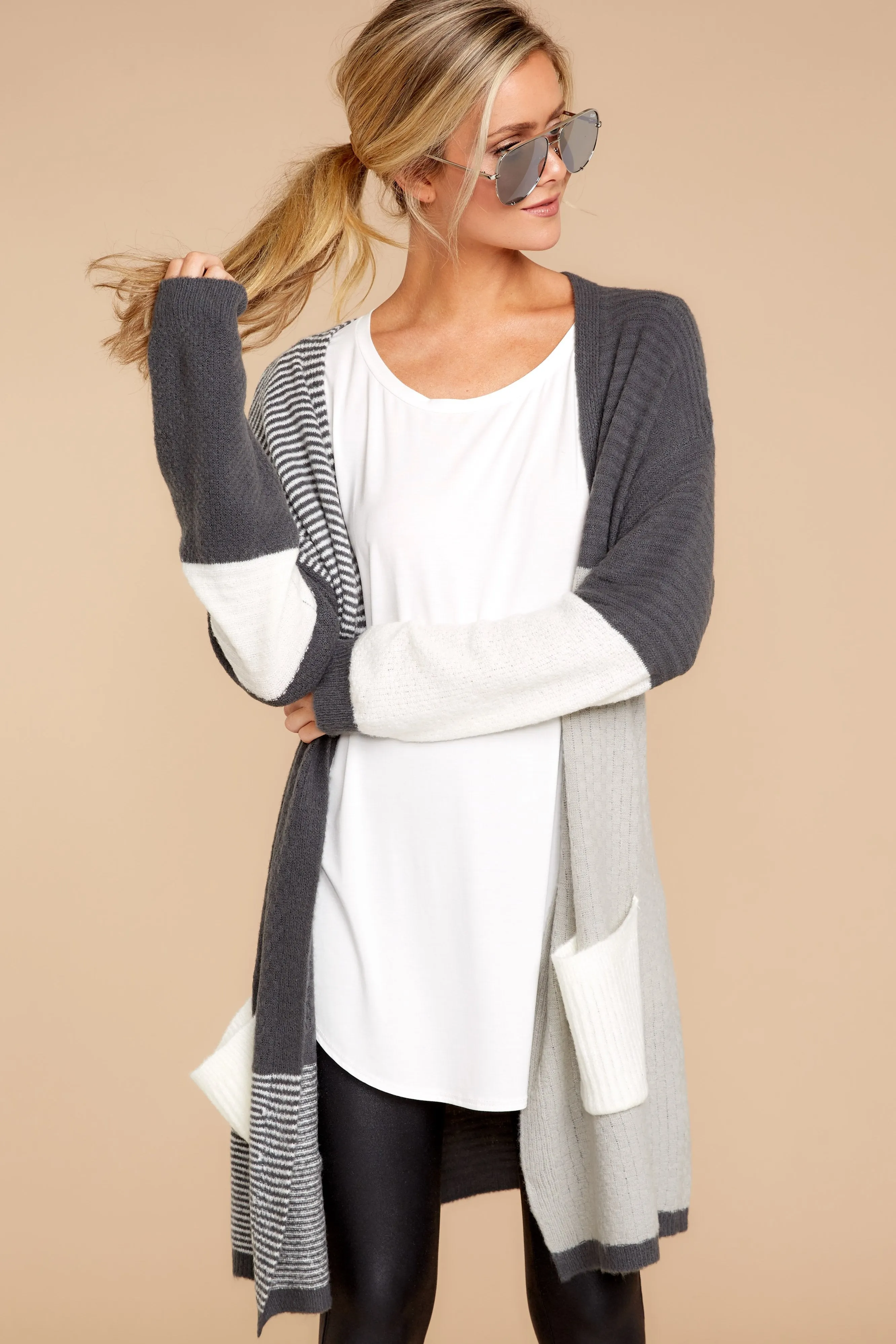 In Your Comfort Zone Grey Multi Cardigan