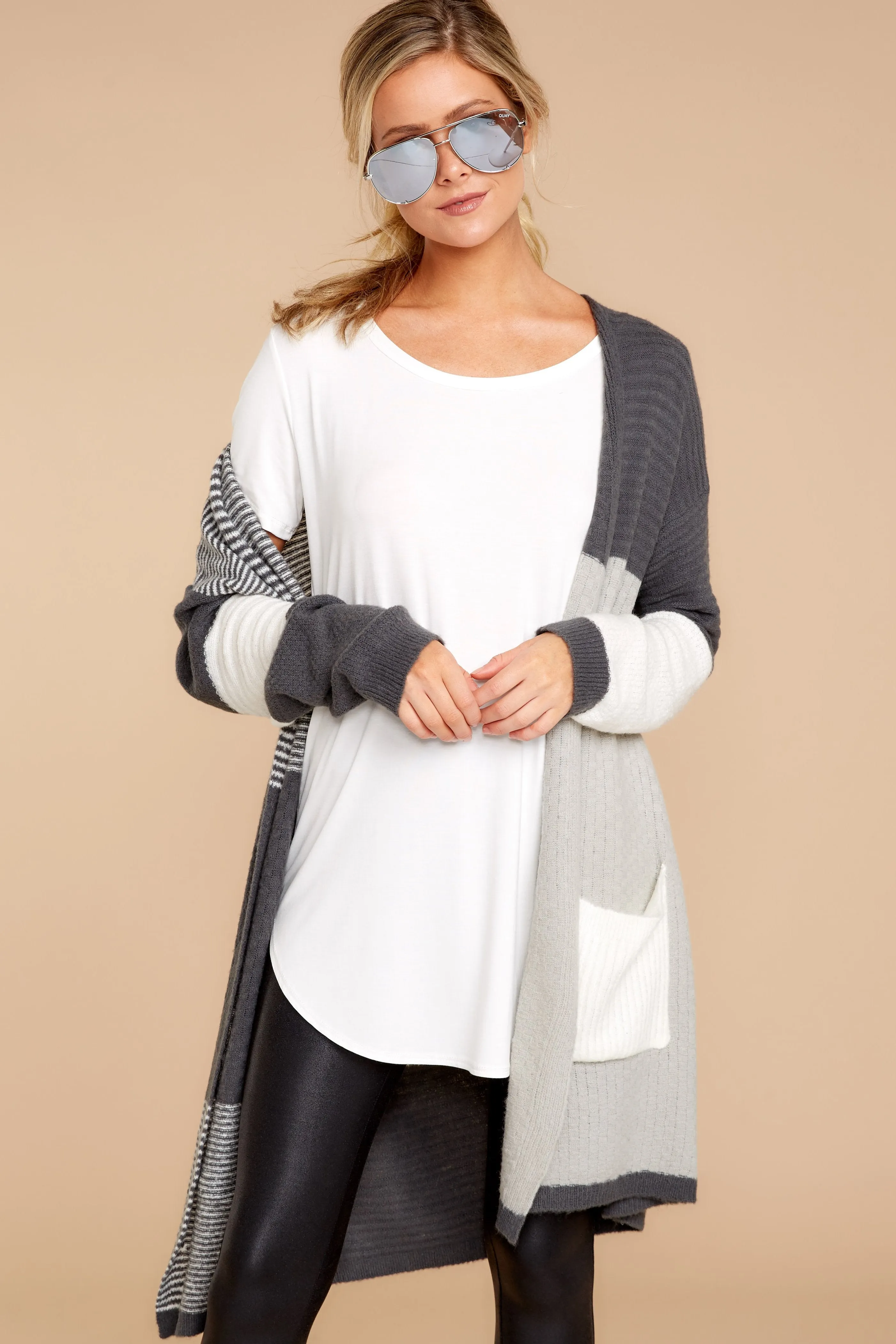 In Your Comfort Zone Grey Multi Cardigan