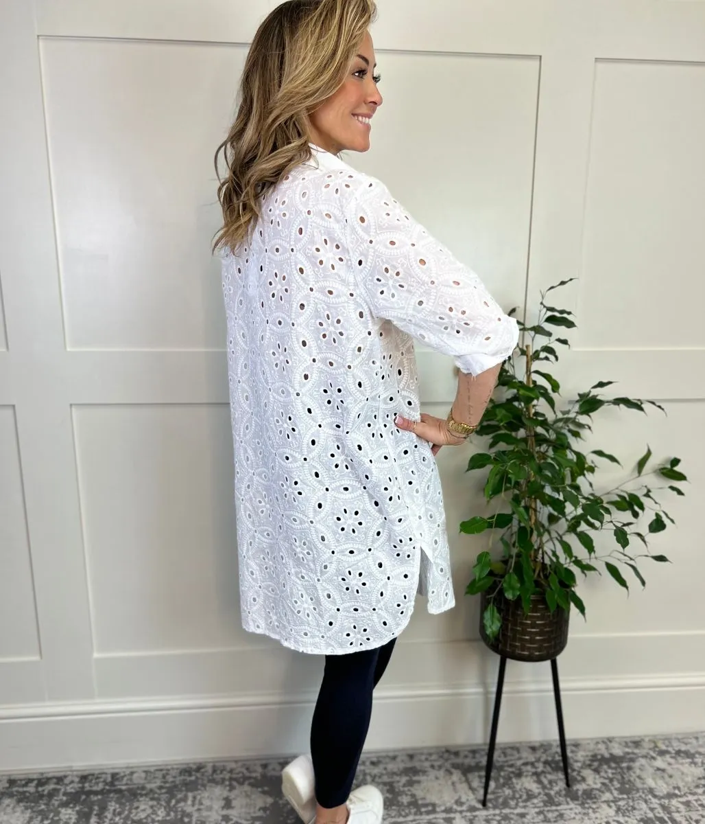 Ivory Broderie Anglaise Shirt