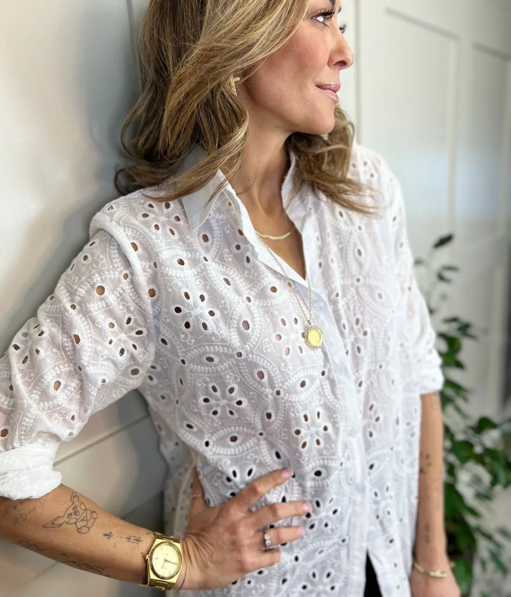 Ivory Broderie Anglaise Shirt