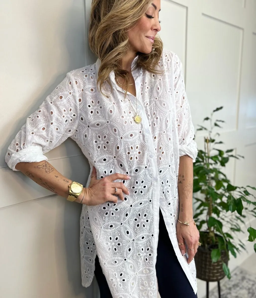 Ivory Broderie Anglaise Shirt