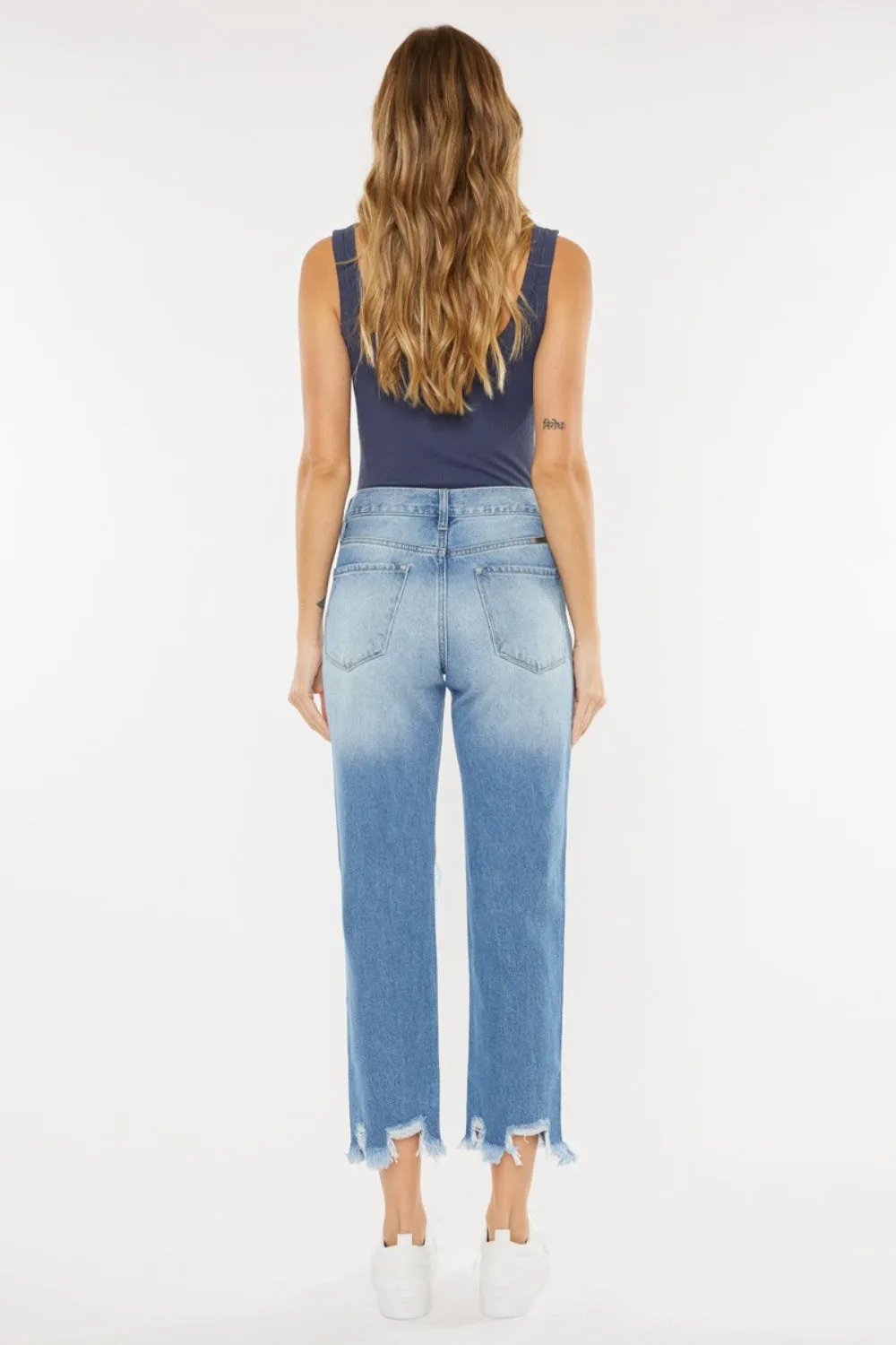 Karen - High Waist Chewed Up Straight Mom Jeans - Exclusively Online