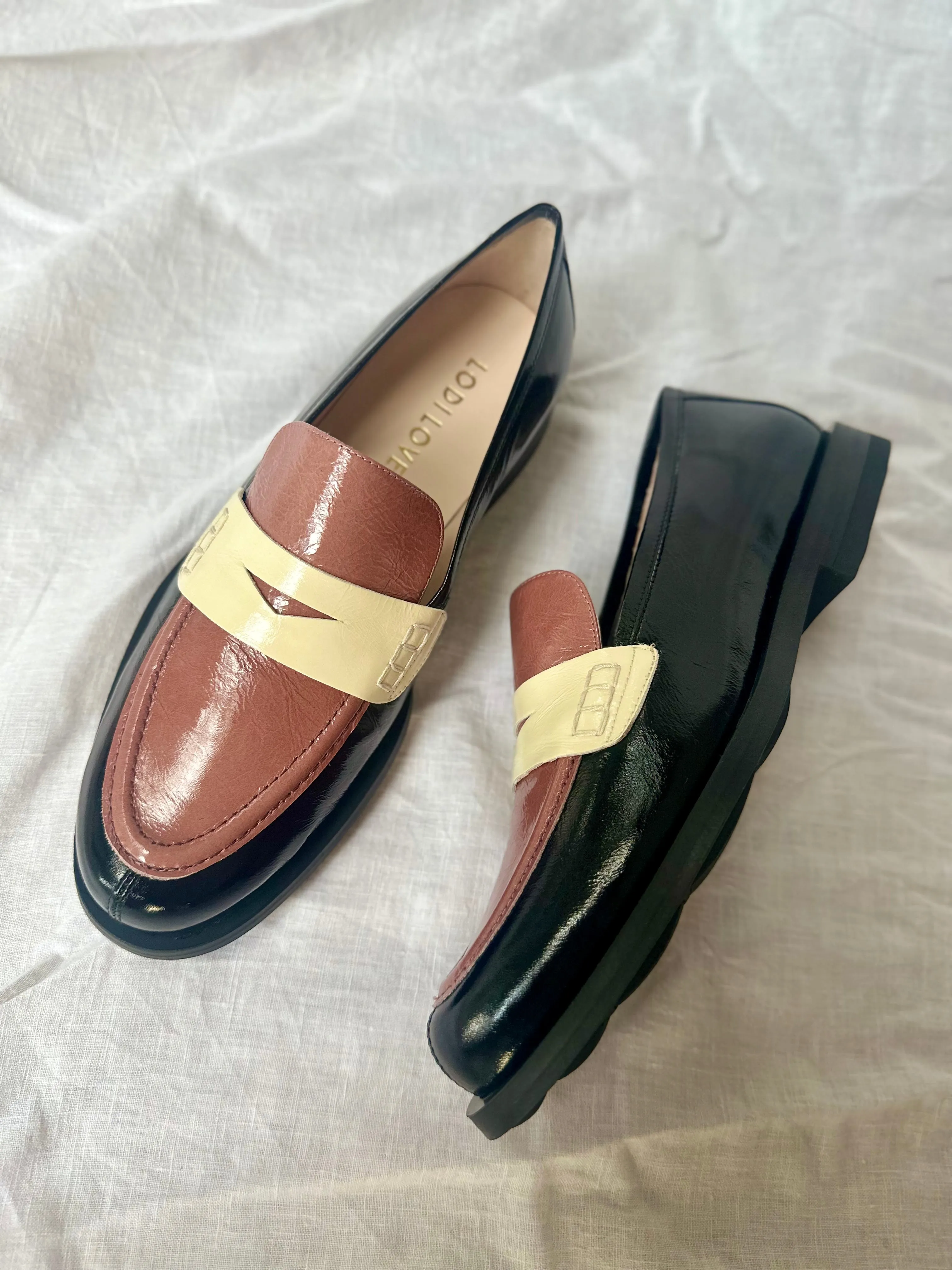 Lodi Love - Patent Loafer Pink/Cream/Black